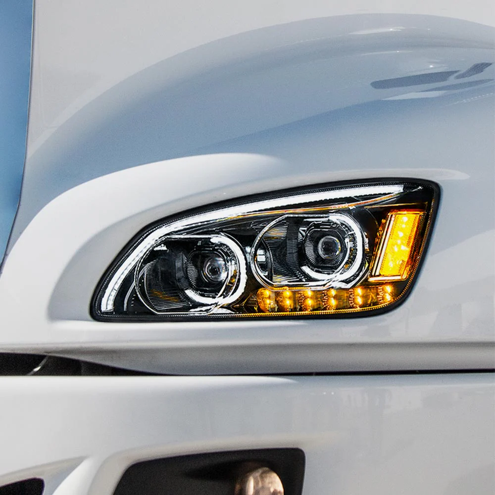 Kenworth T660 Blackout LED Headlight with LED Turn Signal - Image 6