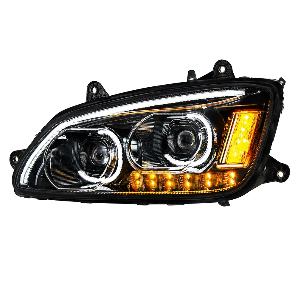 Kenworth T660 Blackout LED Headlight with LED Turn Signal - Image 7