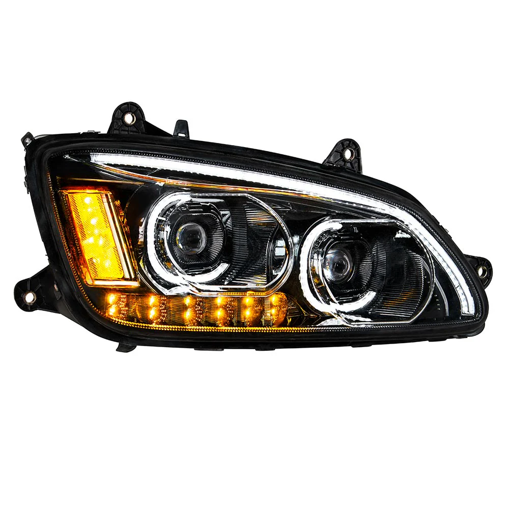 Kenworth T660 Blackout LED Headlight with LED Turn Signal - Image 8
