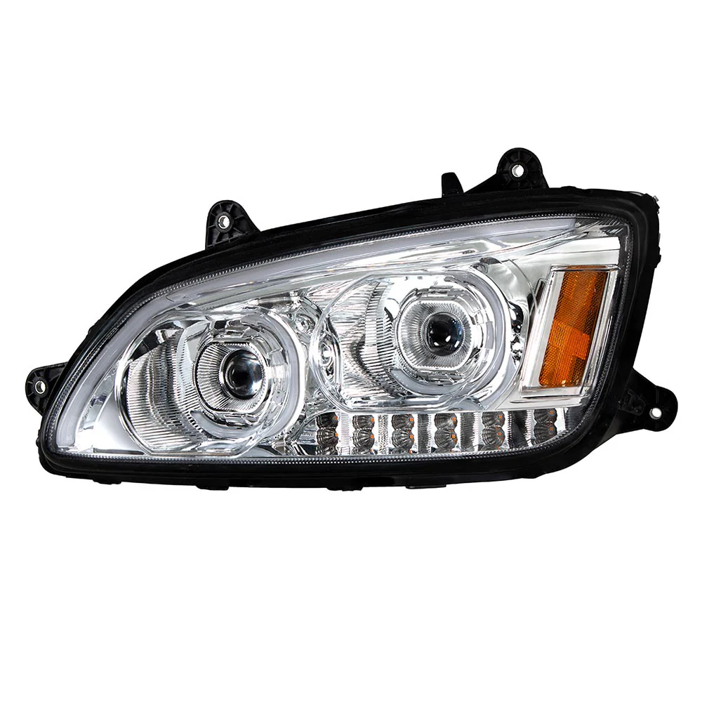 Kenworth T660 Chrome LED Headlight with LED Turn Signal - Image 2