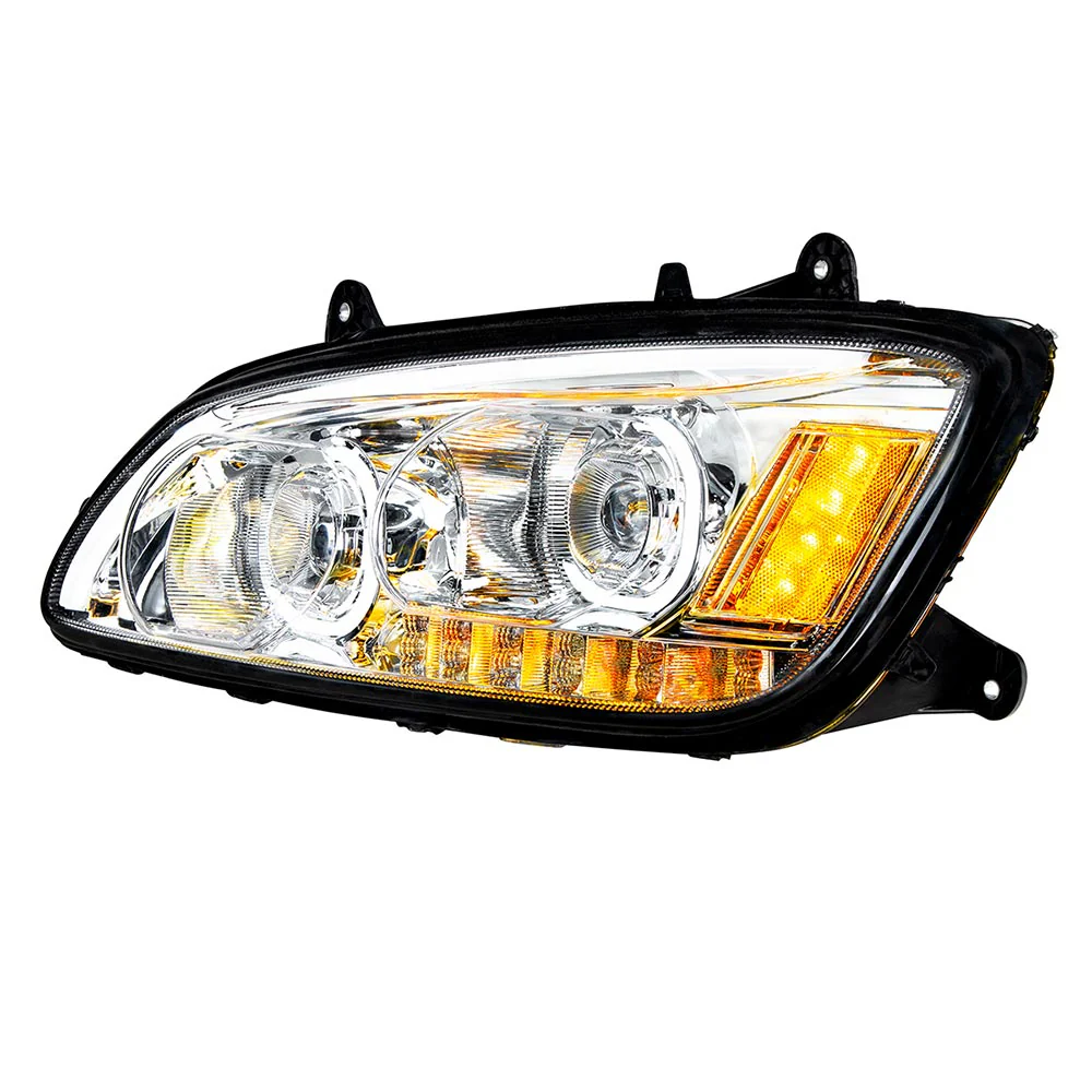 Kenworth T660 Chrome LED Headlight with LED Turn Signal - Image 3