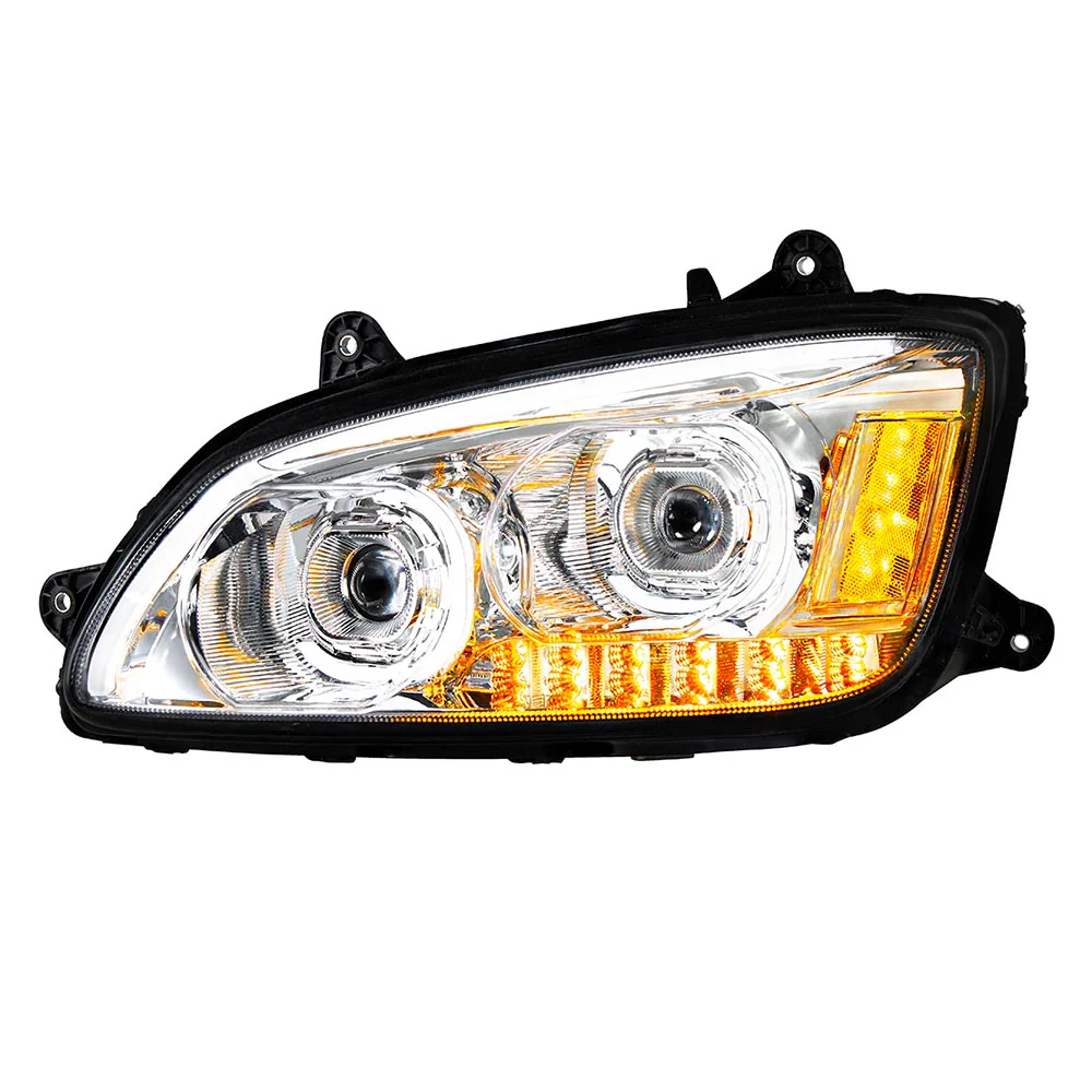 Kenworth T660 Chrome LED Headlight with LED Turn Signal - Image 7
