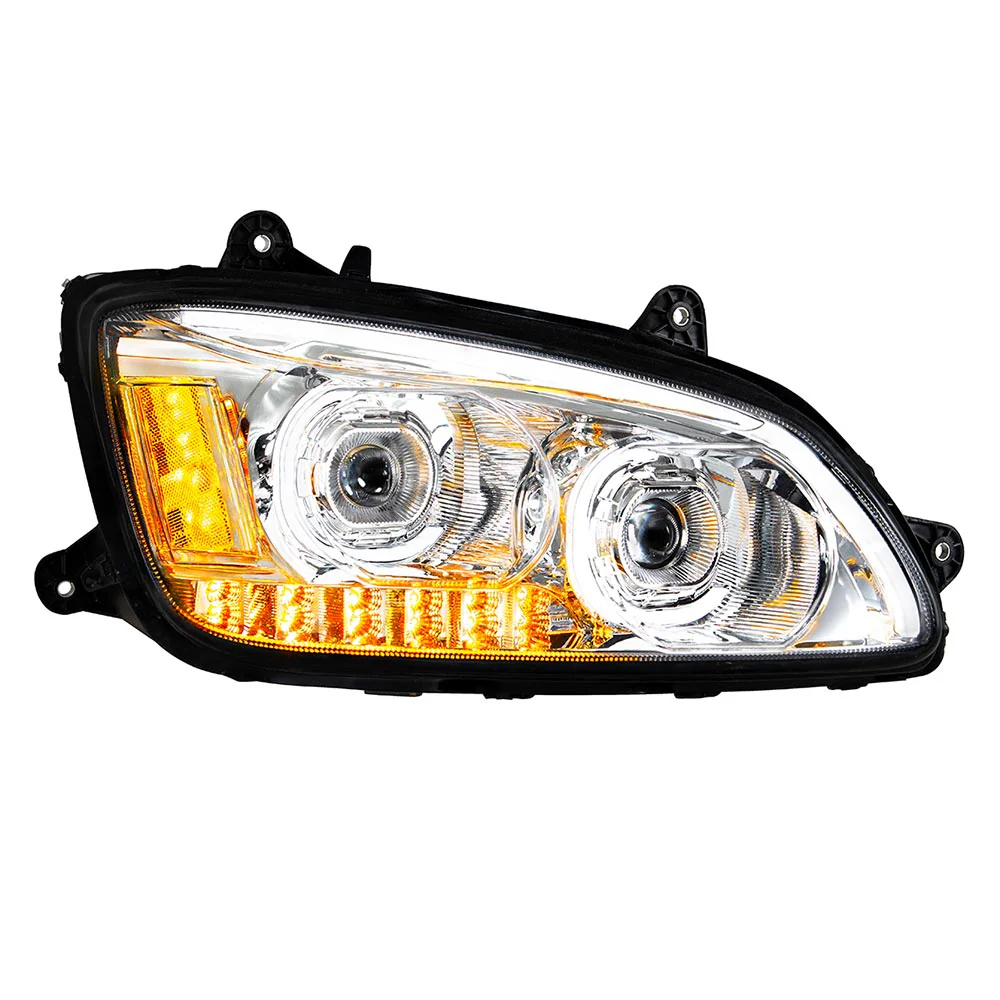Kenworth T660 Chrome LED Headlight with LED Turn Signal - Image 8