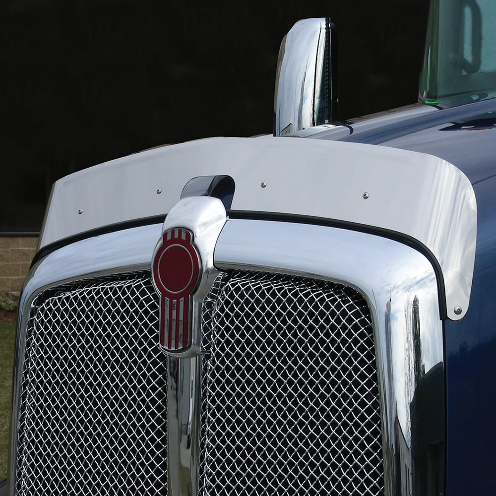 Kenworth T660 Stainless Hood Shield Bug Deflector - Image 2