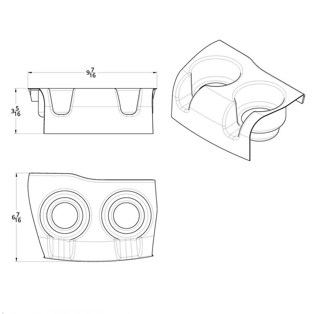 Kenworth T660, T800, W900 Chrome Dual Cup Holder - Image 4
