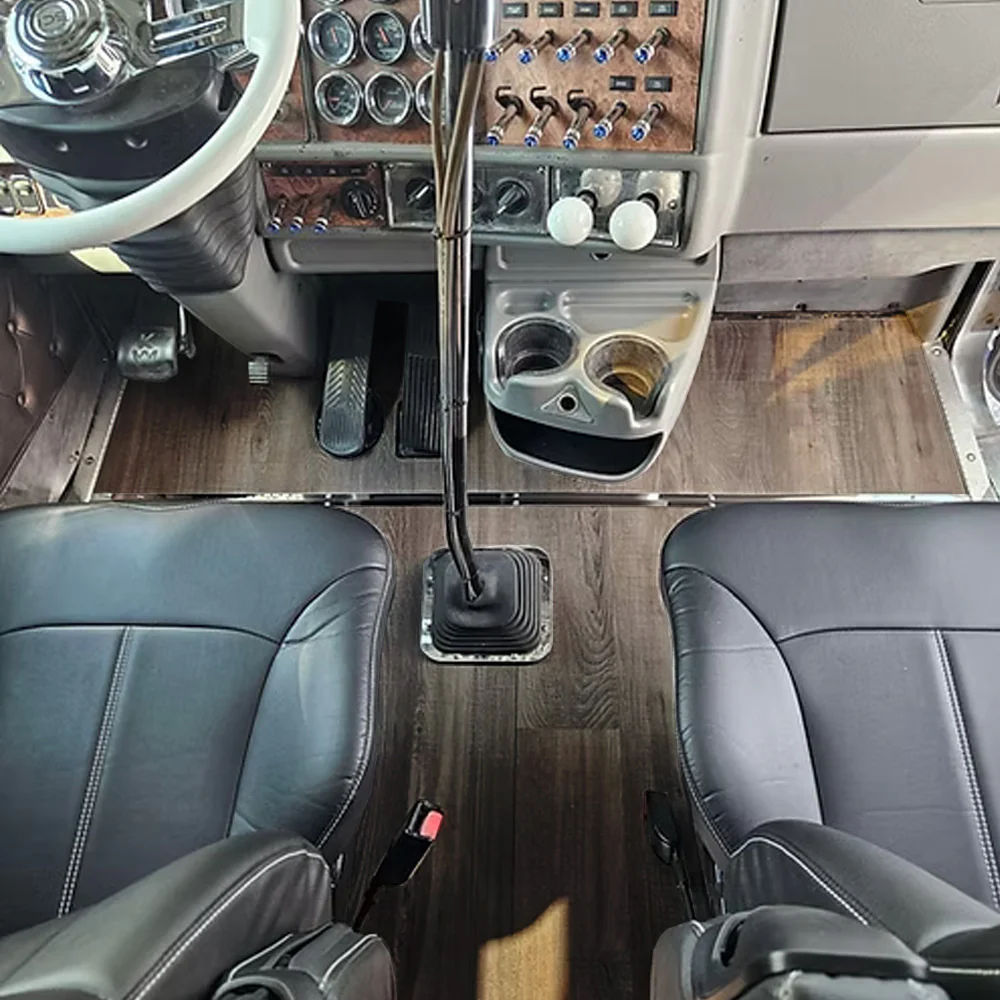 Kenworth T660, W900 1990-2005 Vinyl Plank Wood Flooring with Shifter Cutout - Image 7