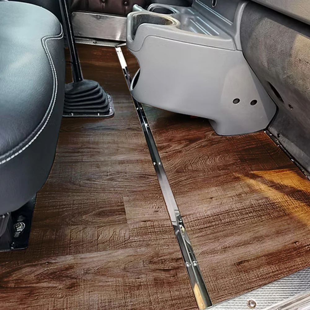 Kenworth T660, W900 Aero Cab 2006-2025 Vinyl Plank Wood Flooring with Shifter Cutout - Image 8