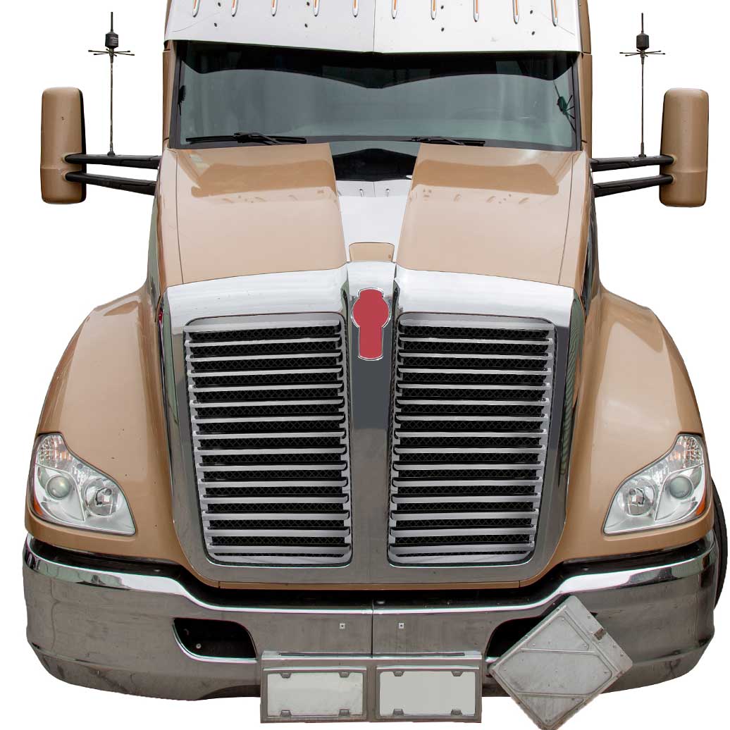 Kenworth T680 2013-2021 SS Hood Grill with 15 Louvers Per Side