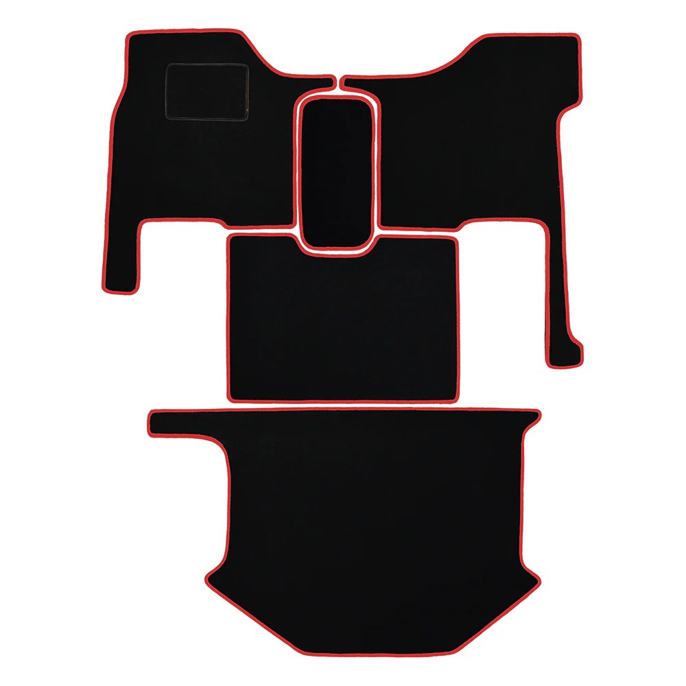 Kenworth T680 Carpeted Floor Mat Set with Red Trim