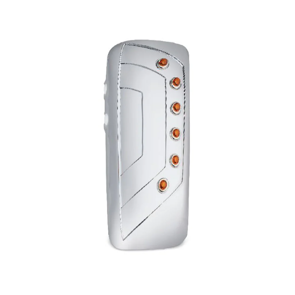 Kenworth T680, T880 Triple Plated Chrome Mirror Cover With 3/4" Led Lights