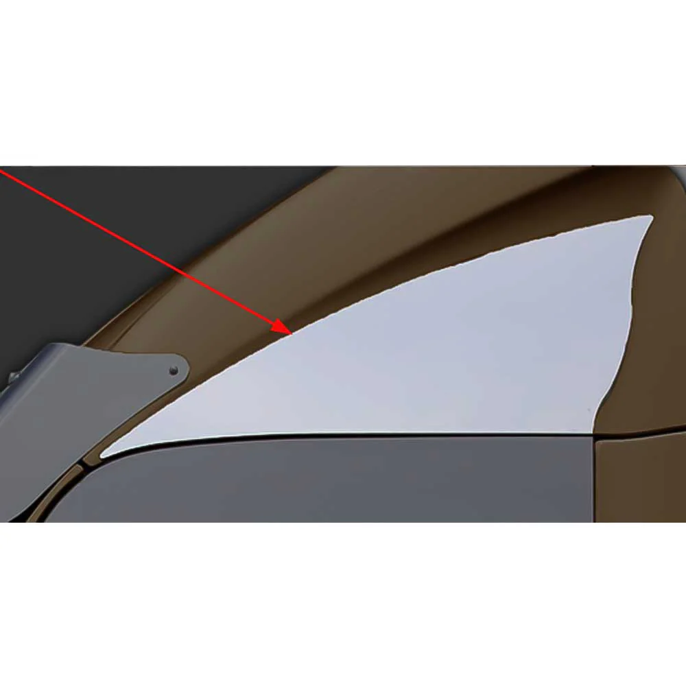 Kenworth T680, T880, W990 2013-21 Stainless Cab Upper Door Trim