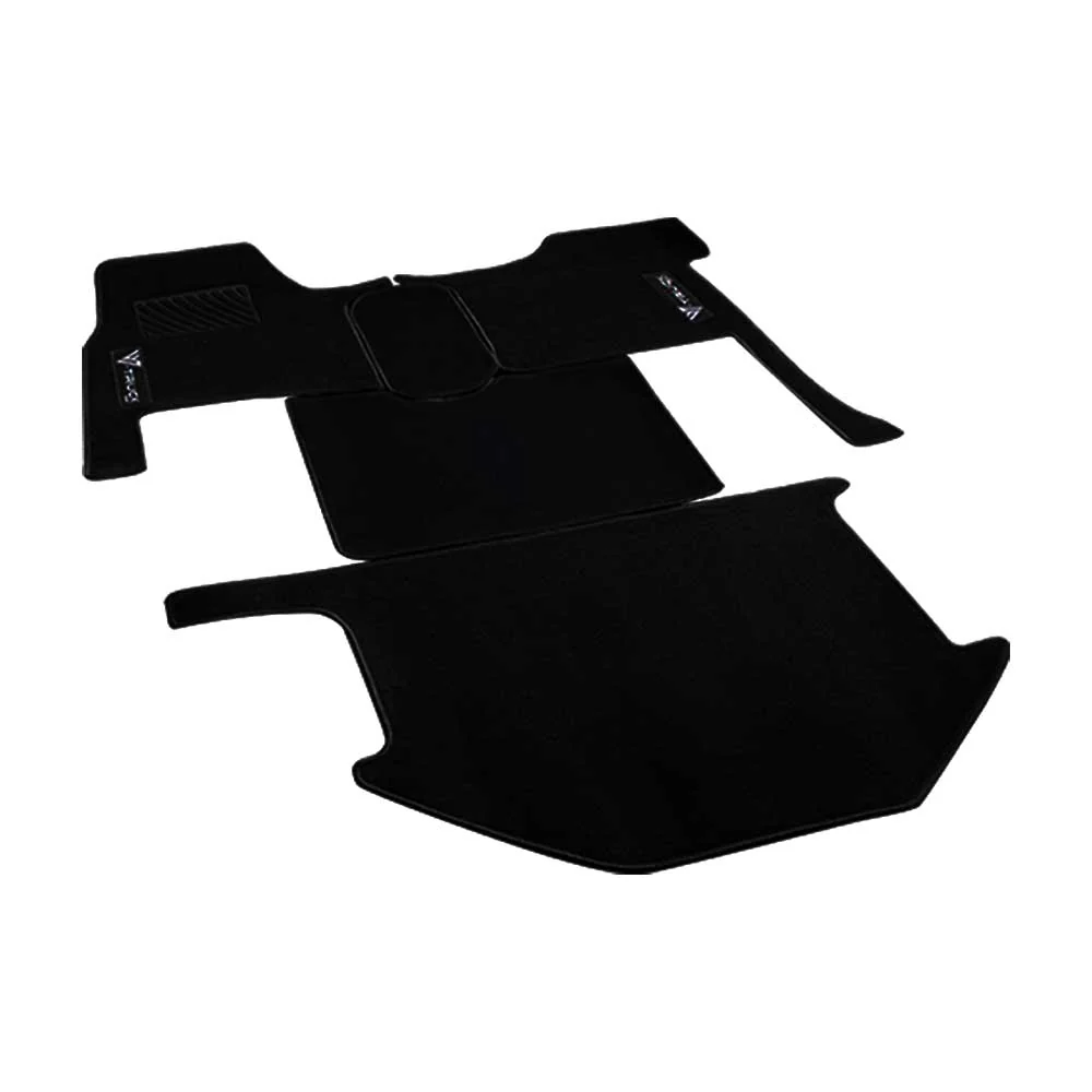 Kenworth T680, T880, W990 Black Carpeted Floor Mat Set with Black Trim - Image 2