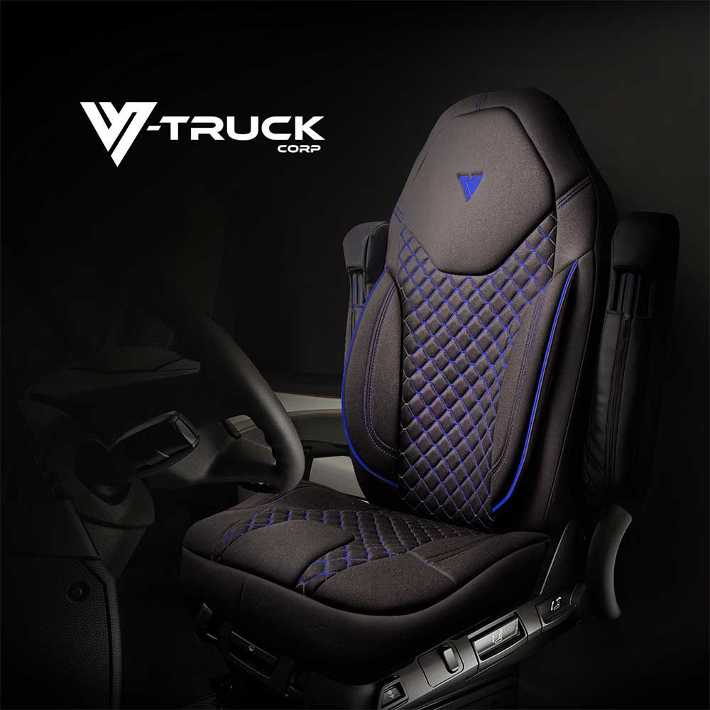 Kenworth T680, T880, W990 Black Cloth Seat Cover - Image 5
