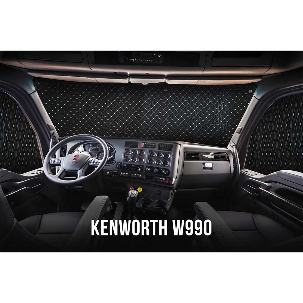 Kenworth T680, T880, W990 Three Piece Sun Shield Kit - Image 2