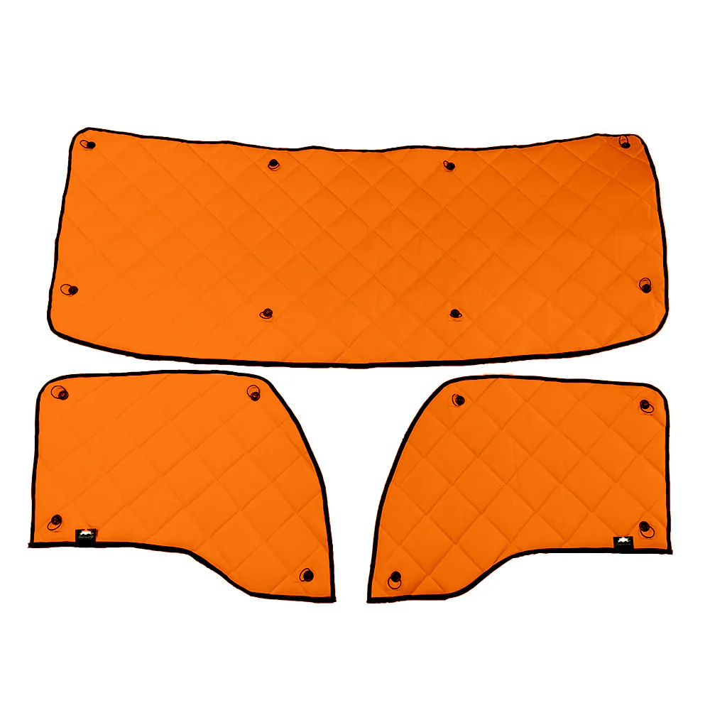 Kenworth T680, T880, W990 ZenEclipse Blackout Window Covers - Florescent Orange
