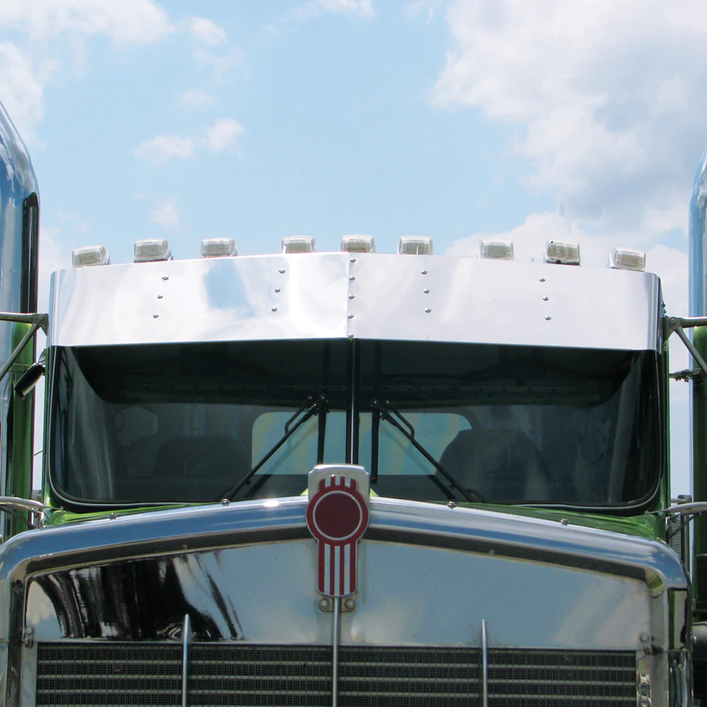 Kenworth T800, W900 Curved Windshield 11" Visor - Image 2