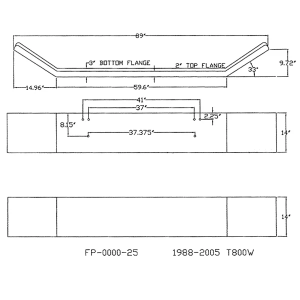 Kenworth T800 Widenose 14-Inch Open End Bumper