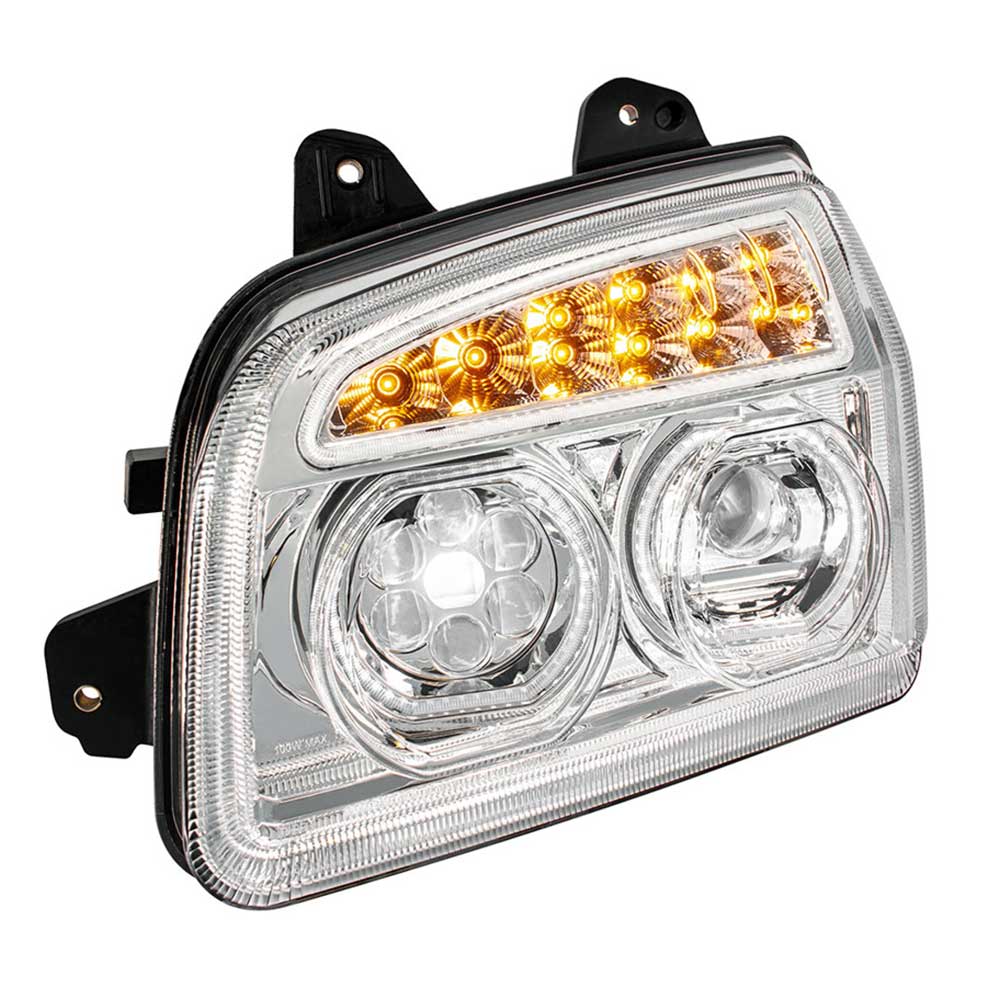 Kenworth T880 LED Headlight with Turn Signal and White Halo - Image 10