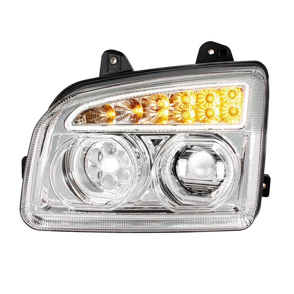 Kenworth T880 LED Headlight with Turn Signal and White Halo - Image 14