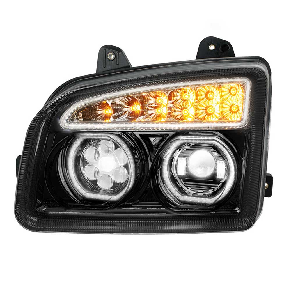 Kenworth T880 LED Headlight with Turn Signal and White Halo - Image 16
