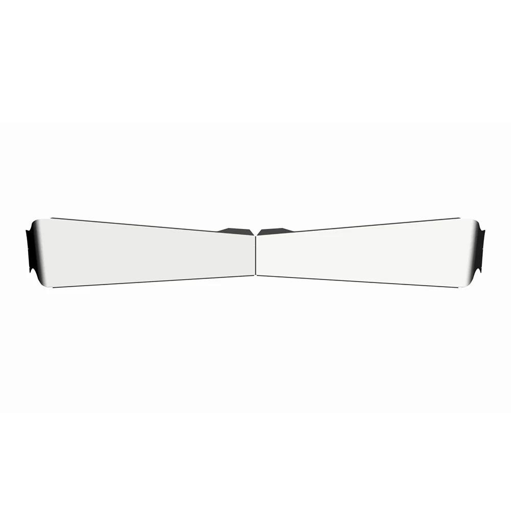 Kenworth W900 Curved Windshield Chrome Stainless 6" to 10" Shorty Bowtie Visor - Image 2