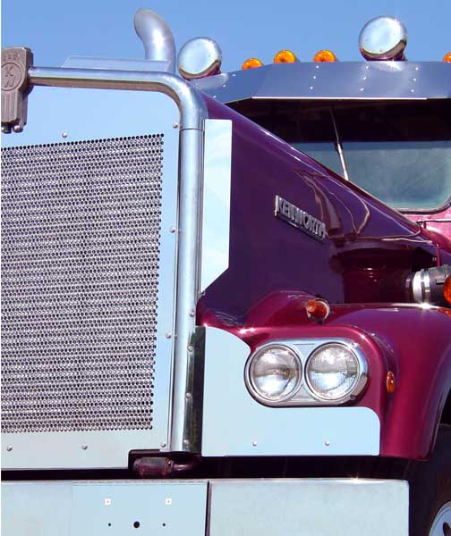 Kenworth W900A Stainless Steel Top Grill Deflectors