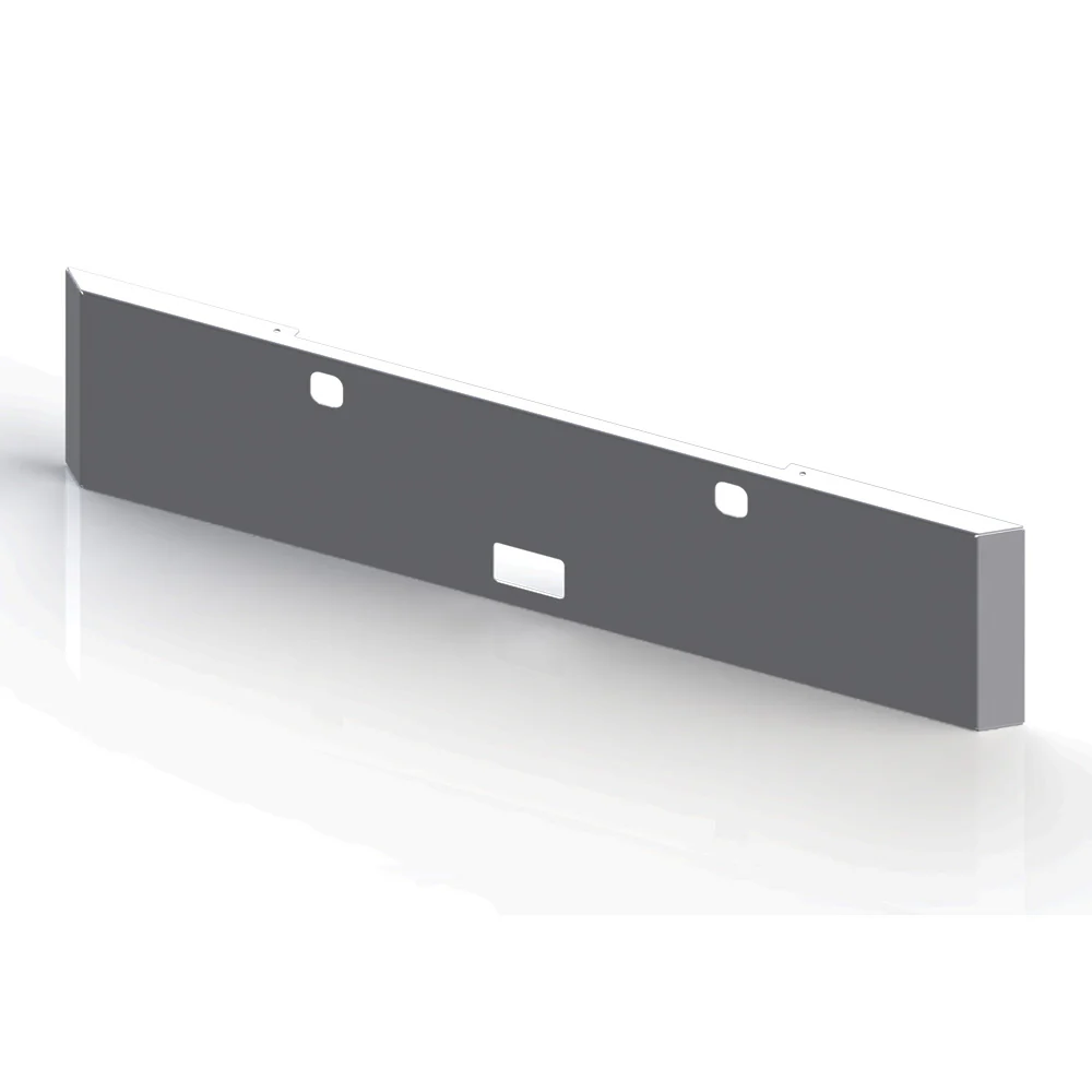 Kenworth W900B, W900L 20" Chrome Plated Mitered End Blind Mount Bumper with Step and Tow Holes