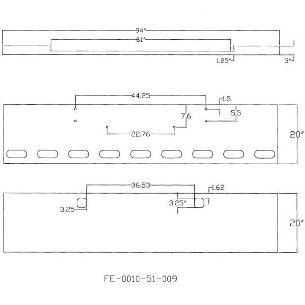 Kenworth W900B, W900L 20-Inch Boxed End Bumper