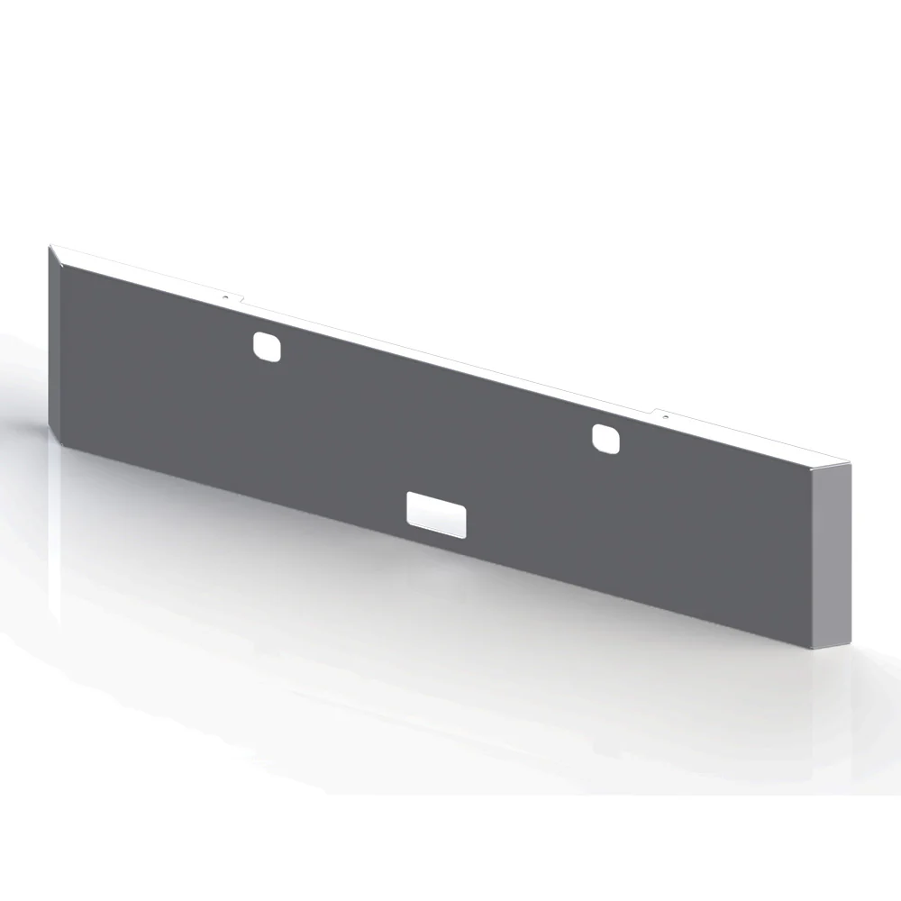 Kenworth W900B, W900L 22" Chrome Plated Mitered End Blind Mount Bumper with Step and Tow Holes