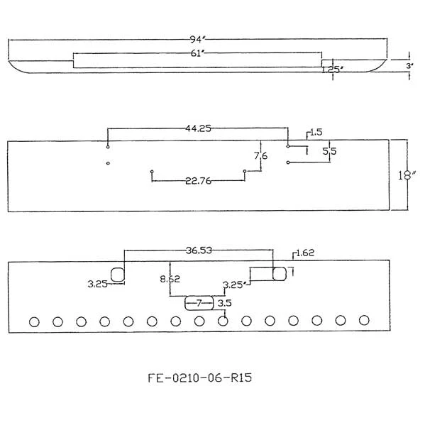 Kenworth W900L 18-Inch Texas Square Chrome Bumper