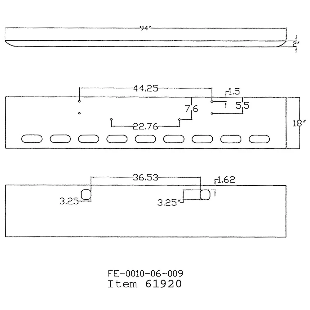 Kenworth W900L 18-Inch Texas Square Chrome Bumper - Image 3