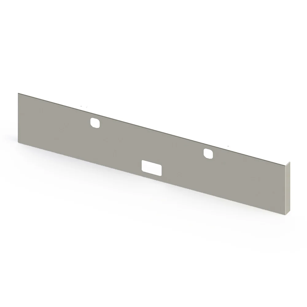 Kenworth W900L, W900B 18" Boxed End Blind Mount Chrome Plated Bumper with Step and Tow Holes