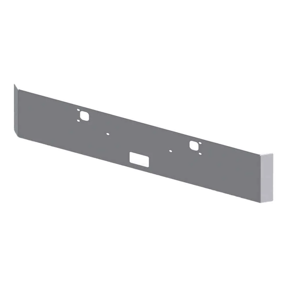 Kenworth W900L, W900B 18" Chrome Plated Mitered End Bumper with Step and Tow Holes