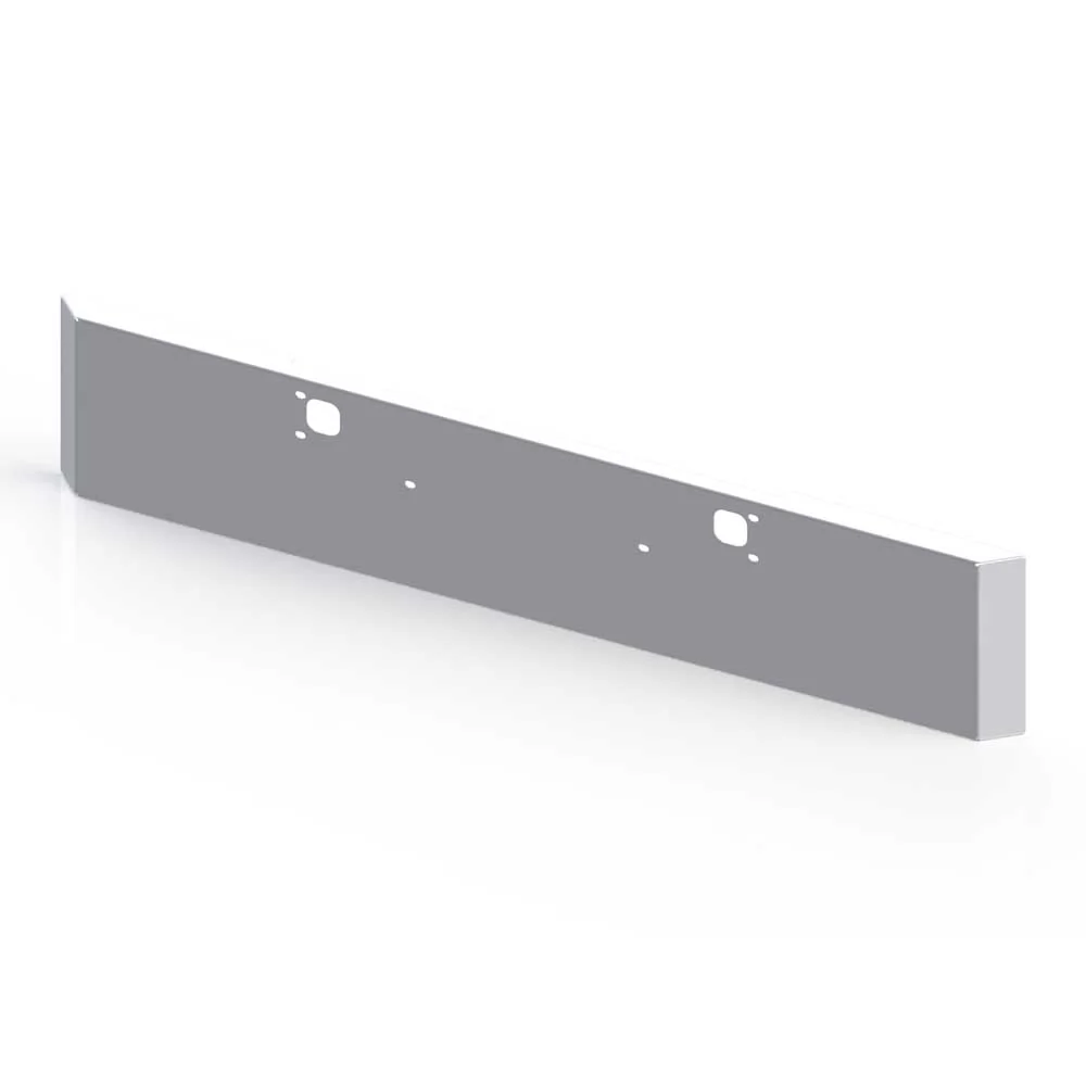 Kenworth W900L, W900B 18" Chrome Stainless Steel Mitered End Bumper with Tow Holes