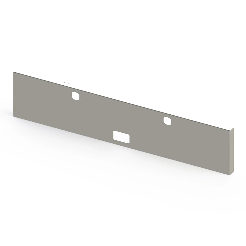 Kenworth W900L, W900B 20" Boxed End Blind Mount Chrome Plated Bumper with Step and Tow Holes