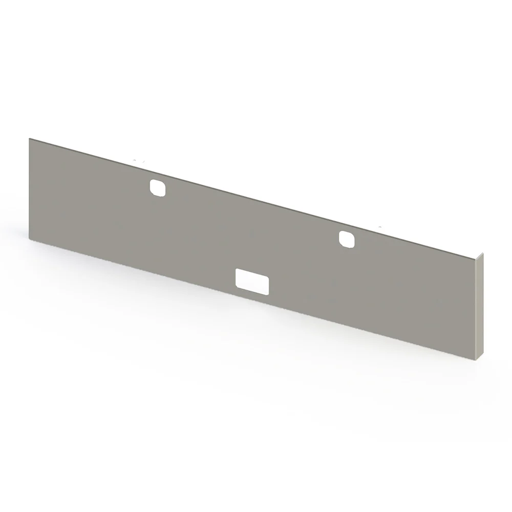 Kenworth W900L, W900B 22" Boxed End Blind Mount Chrome Plated Bumper with Step and Tow Holes
