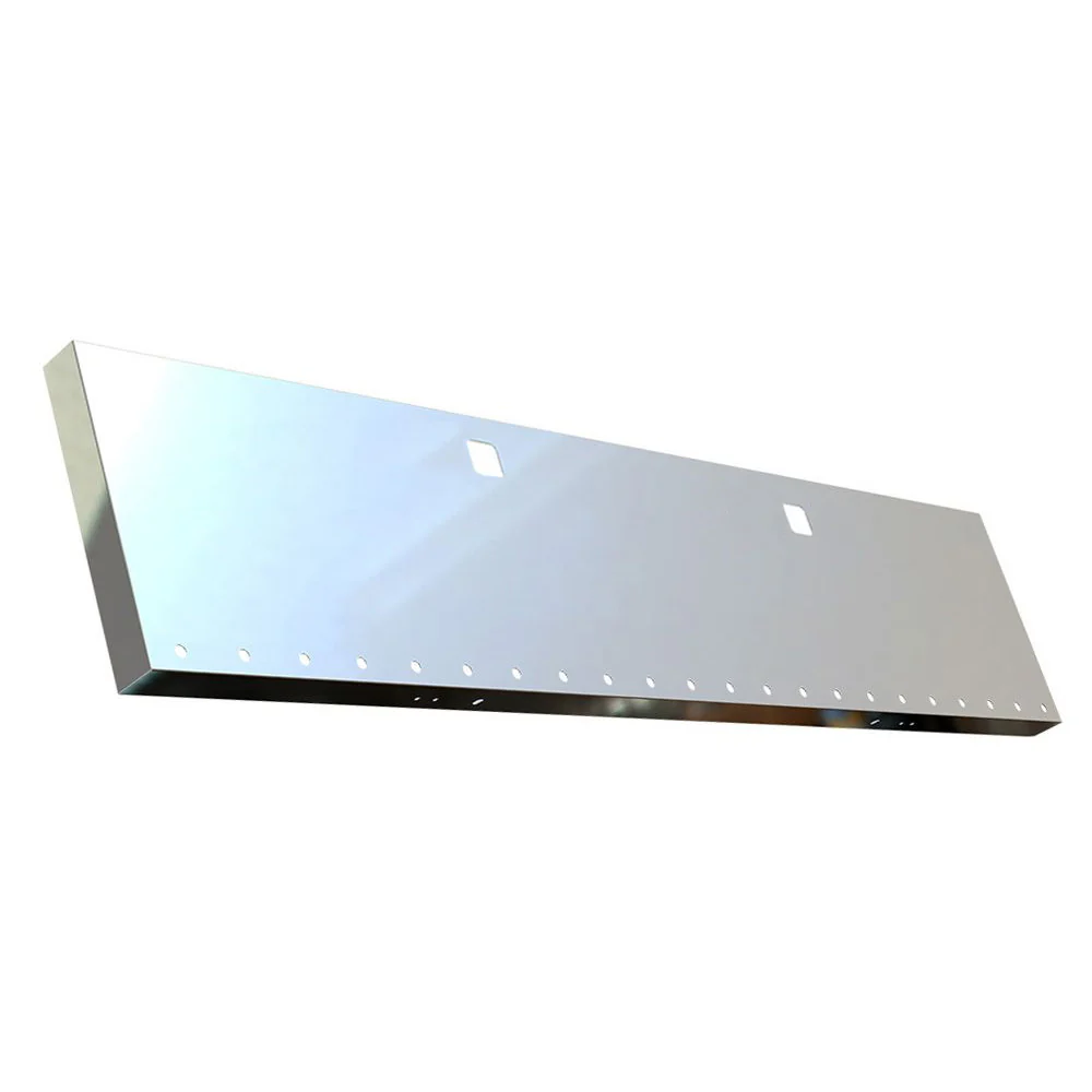 Kenworth W900L/W900B Stainless Steel 18" Blind Mount Boxed End Bumper with Twenty-Two 3/4" Light Cutouts