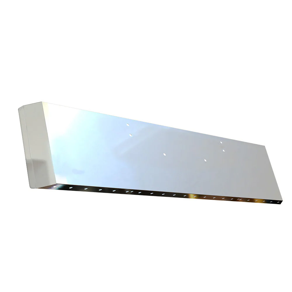 Kenworth W900L/W900B Stainless Steel 18" Switchback End Bumper with 3/4" Under Glow Cutouts - Image 2