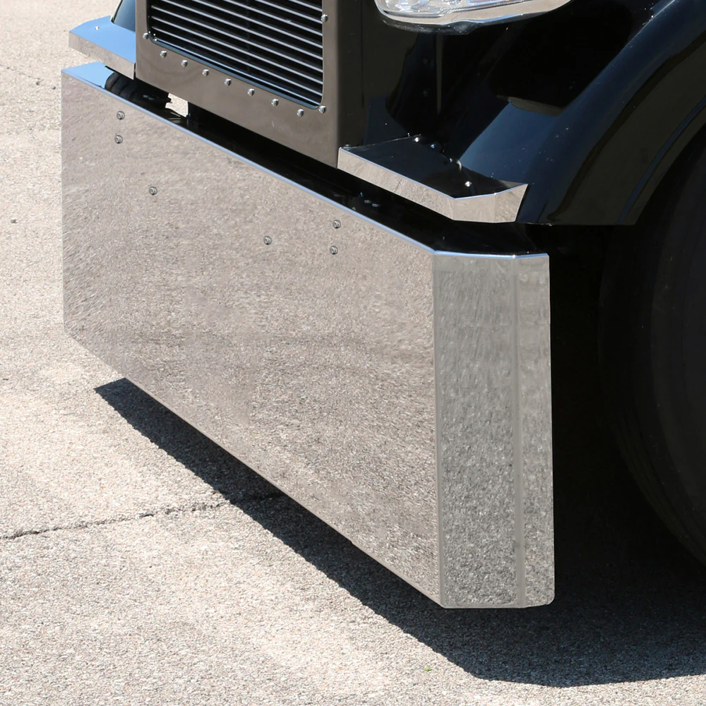 Kenworth W900L/W900B Stainless Steel 20" Switchback End Bumper with 3/4" Under Glow Cutouts