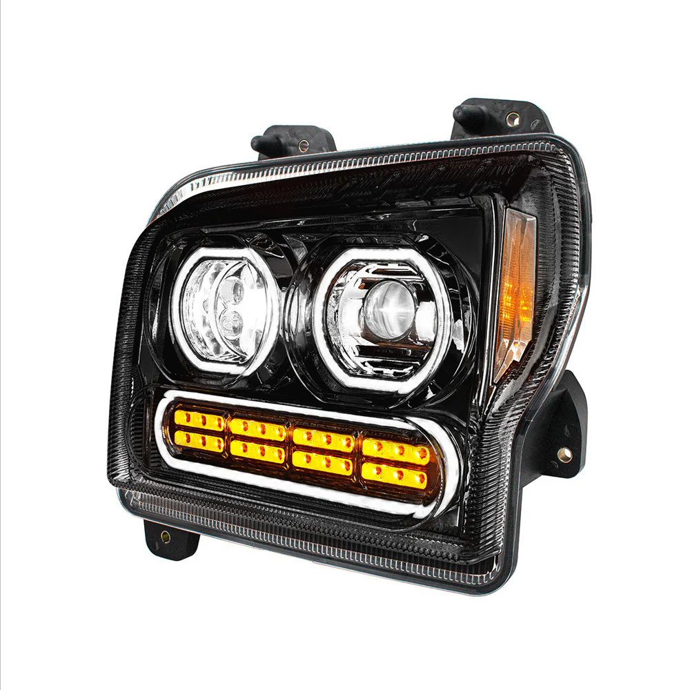 Kenworth W990 Black High Power LED Turn, LED Halo Light Headlight - Image 3