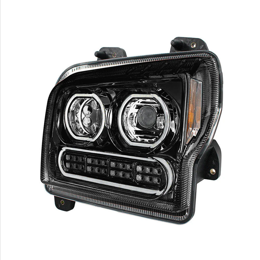 Kenworth W990 Black High Power LED Turn, LED Halo Light Headlight - Image 4
