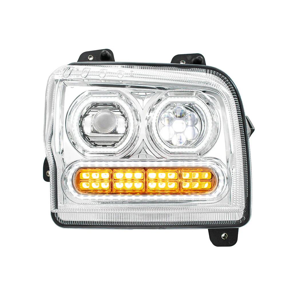 Kenworth W990 Chrome High Power LED Turn, LED Halo Light Headlight - Image 10