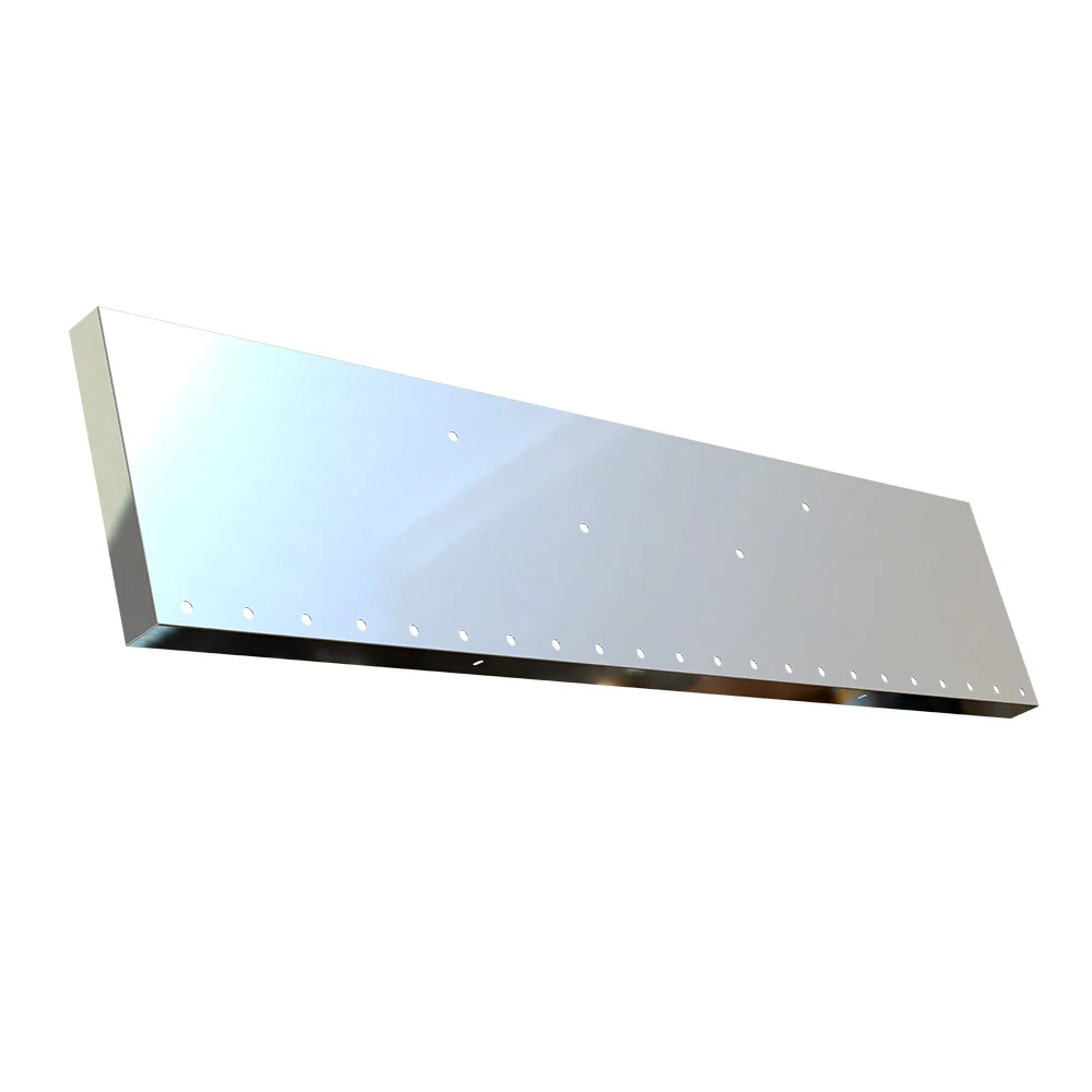 Kenworth W990 Stainless Steel 20" Boxed End Bumper with Twenty-Two 3/4" Light Cutouts