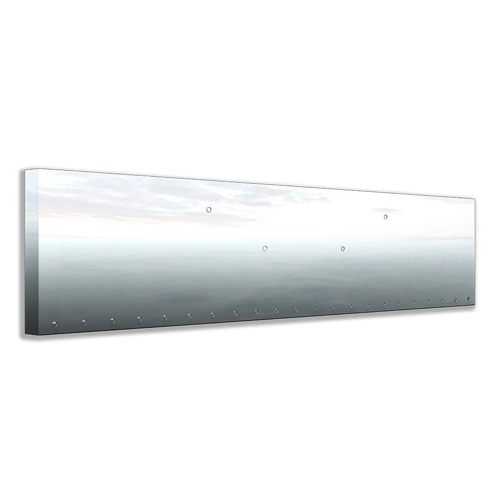 Kenworth W990 Stainless Steel 20" Boxed End Bumper with Twenty-Two 3/4" Light Cutouts - Image 2