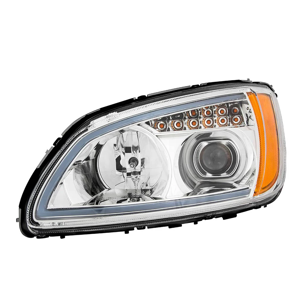 KW T660 Chrome Headlight with LED Turn Signal D/S - Image 2