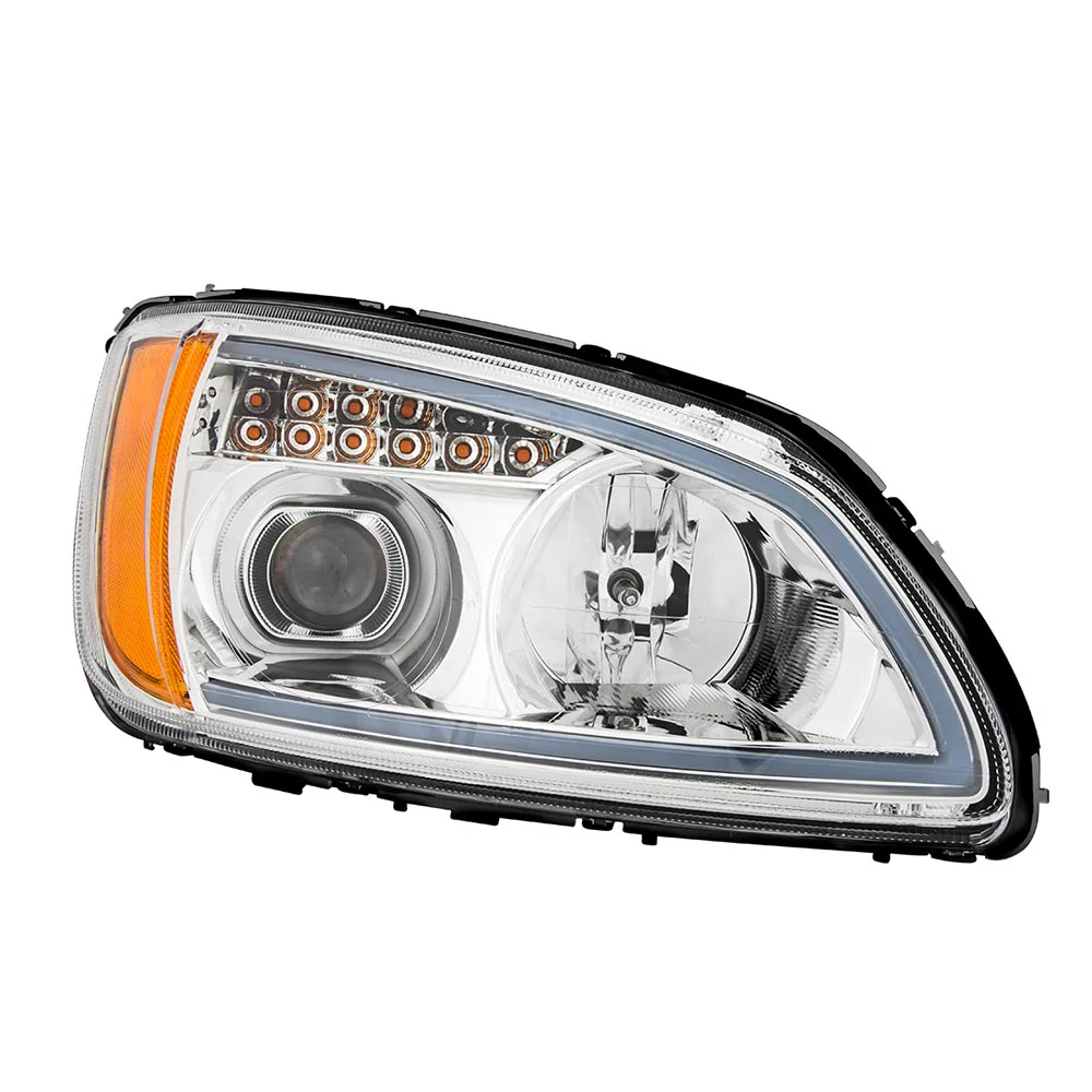 KW T660 Chrome Headlight with LED Turn Signal P/S - Image 2