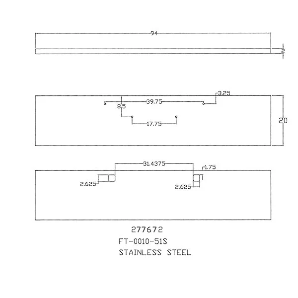 KW W900B 2011+ nv W900B SS 20" Boxed End Bumper