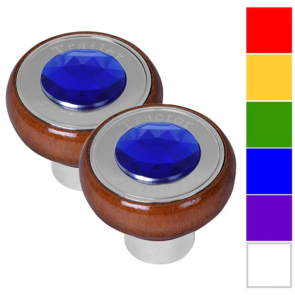 Large Rosewood Tractor/Trailer Air Valve Knob with Jewel - Thread On