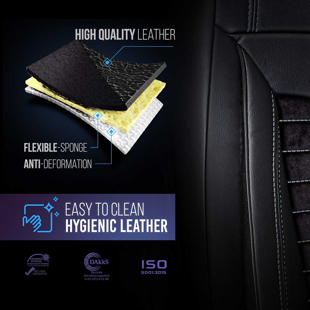 Legacy Silver High-Back Seat Faux Leather Seat Cover - Image 5