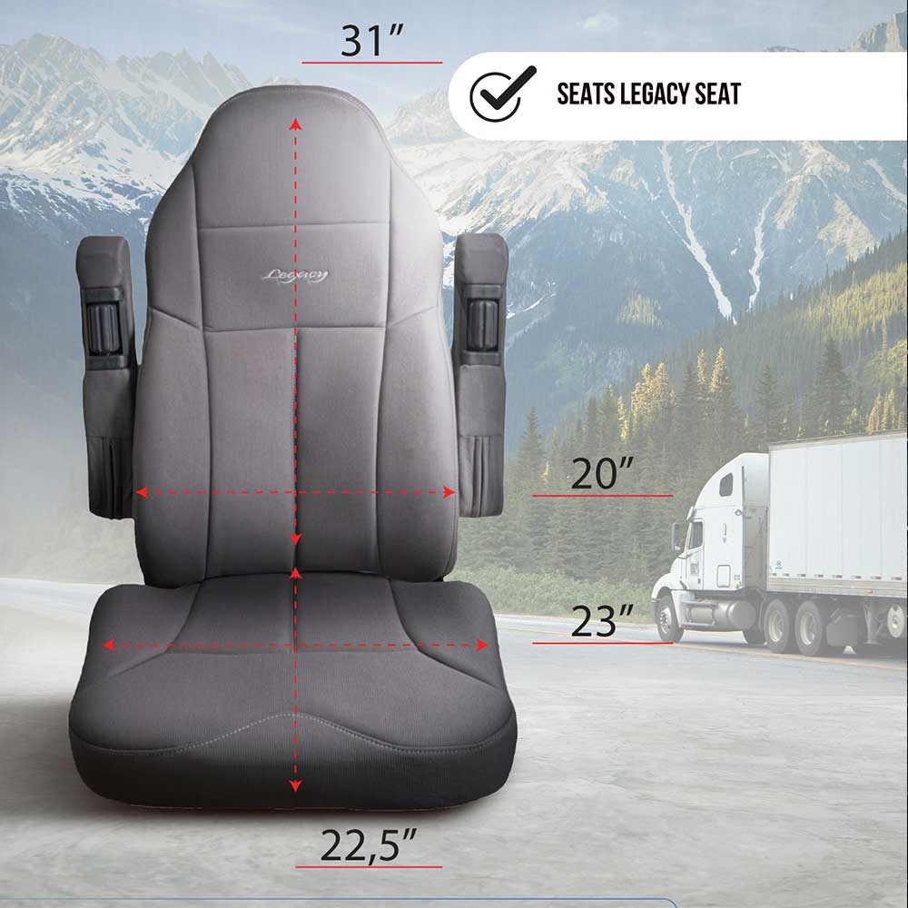 Legacy Silver High-Back Seat Faux Leather Seat Cover - Image 6